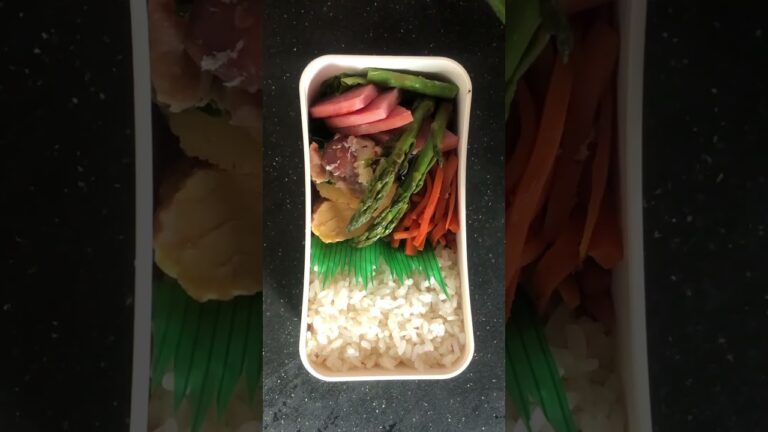 お弁当作りました。今日はアスパラガスのお弁当です。