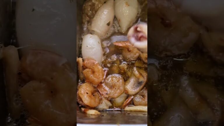 설중 동계캠핑 감바스로 허기 달래기 #camping #cooking #새우#한치