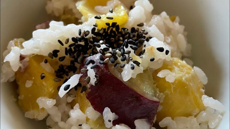 秋の味覚　栗とさつまいもの炊き込みご飯を作ってみた　Autumn taste: I tried cooking rice with chestnuts and sweet potatoes.