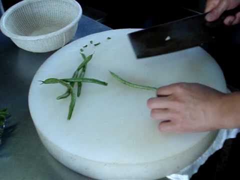 中華料理　レシピ　インゲンのカット仕方　今日の簡単中華料理教室