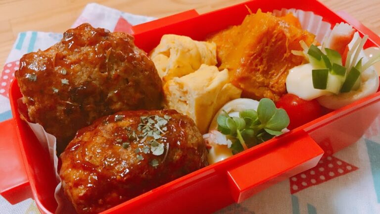 うずらの卵入りハンバーグとかぼちゃの煮物弁当【LunchBox】