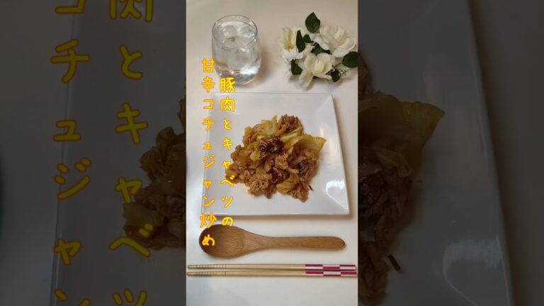 豚肉とキャベツの甘辛コチュジャン炒め お餅食べすぎたので白ご飯食べたくなりました【節約ごはん153】#shorts  #簡単レシピ #料理 #節約料理