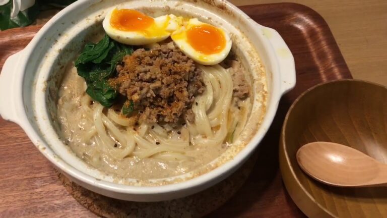 肉みそで坦々うどん【1ヶ月食費2万円生活14日目】