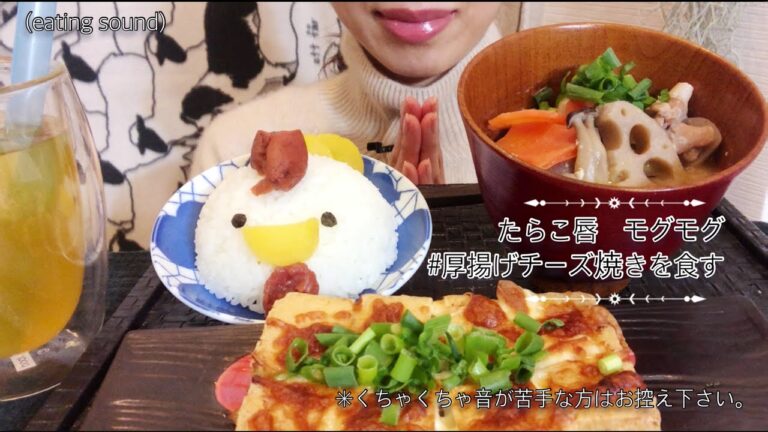【咀嚼音】たらこ唇、厚揚げチーズ焼きを食す音（Baked Tofu）