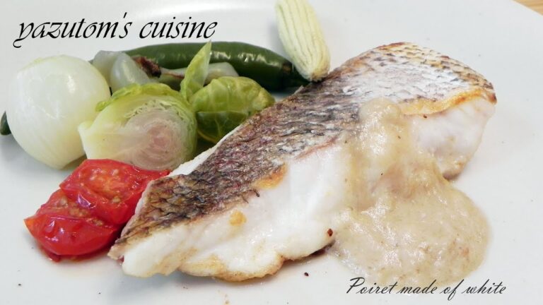 【子どもから大人まで味わえる　本格フレンチ】白身魚のポワレ　アンチョビソース　　-Poiret of white fish-