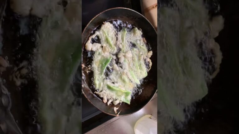 【記録】ピーマンの天ぷらを作っています