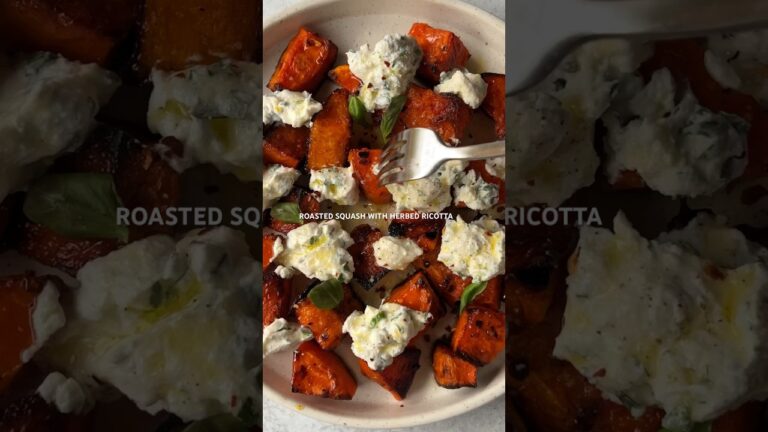 squash week day 1: roasted butternut squash with herbed ricotta! #recipes #food