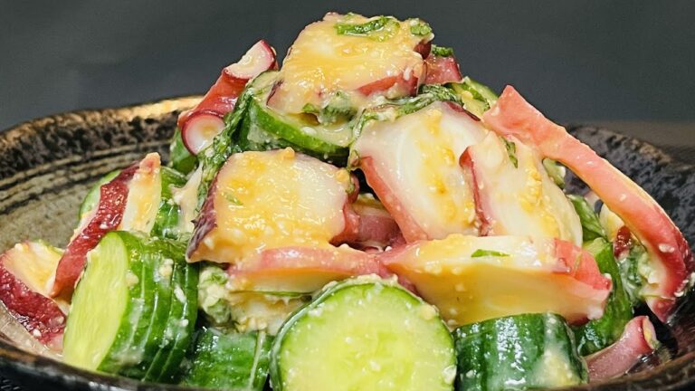 【大人のレシピ】タコのからし酢味噌和え【まるで高級料亭の味】酒の肴にぴったり　Octopus with mustard vinegar and miso【home cooking】