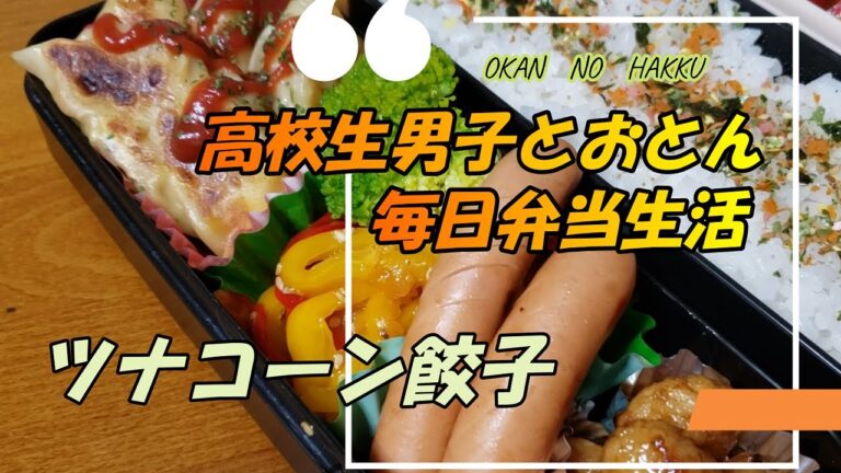 高校生男子とおとんの毎日弁当生活～ツナコーン餃子弁当～餃子の皮が余ったのでやってみた。見た目は微妙…でもイケてる感じ(^^)