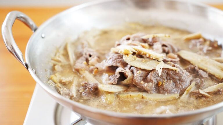 【おうちごはん】牛肉とごぼうのごま鍋 Japanese hot pot（beef and burdock） Mar.2020