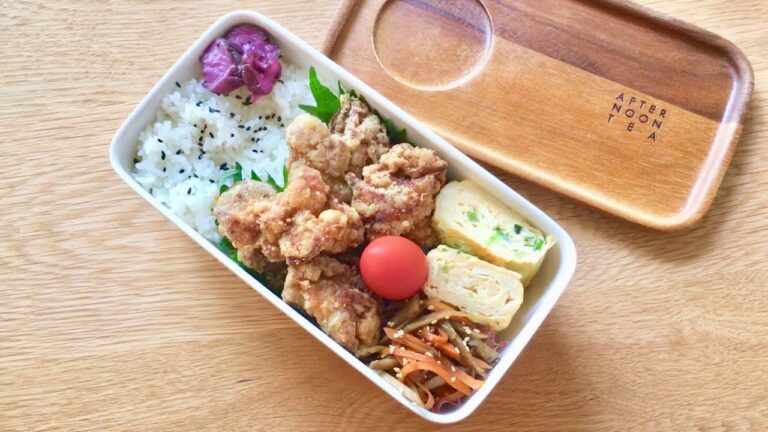 短時間で作る簡単唐揚げ弁当☆味付けはみんな大好きアノ味✨