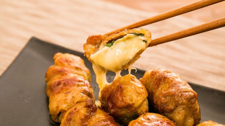 とろ～りチーズが溢れ出す！肉巻きカマンベール