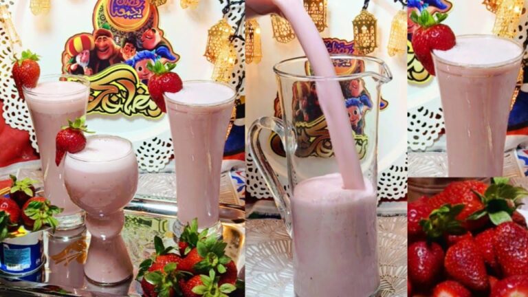 "أقوى مشروب طبيعي لرفع المناعة وتحسين الهضم 🍓💪 عصير الفراولة بالزبادي بطريقة صحية وسهلة!" 🍓#explore