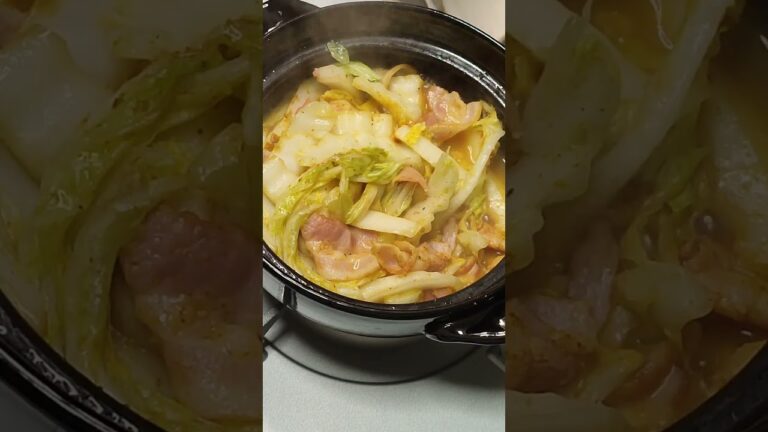 ベーコンと白菜の無水カレー鍋 #ズボラ飯 #節約レシピ