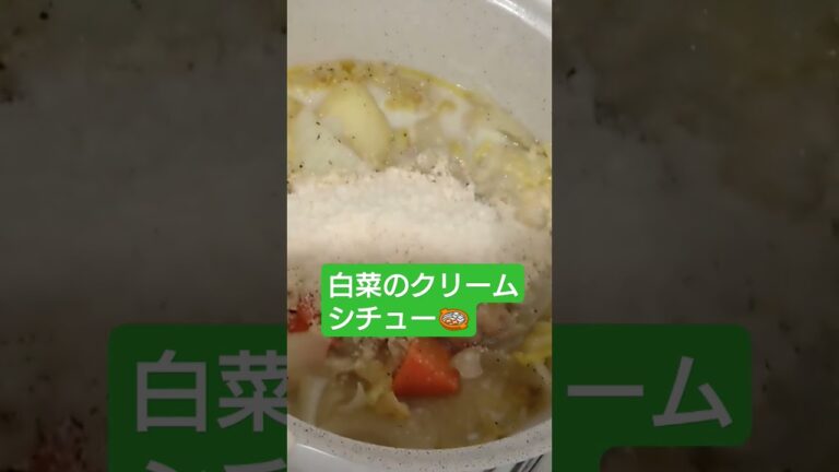 白菜のクリームシチュー🍲作りました✨️ #統合失調症 #インテリア #不安障害 #精神疾患 #料理 #年金事務所 #メンタル #cooking #アラフォー婚 #精神病 ＃vlog