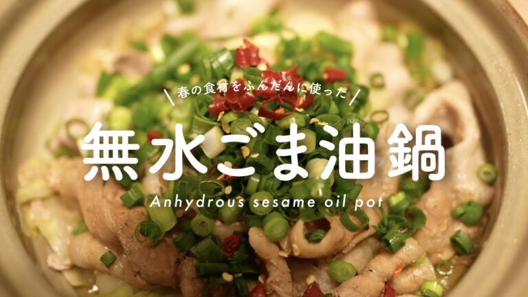 無限に箸がすすむ！無水豚バラキャベツごま油鍋をつくってみた【節約レシピ】【おつまみ】