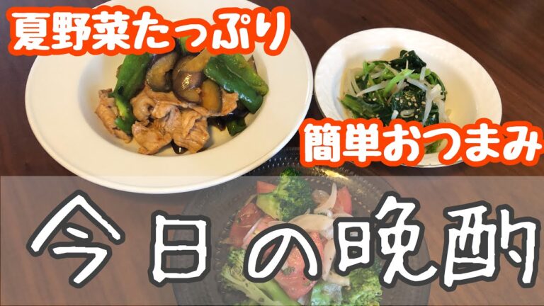 【晩酌】40代独身女/夏野菜たっぷりの簡単おつまみで楽しむ夜