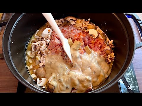 【STAUB 】ストウブで作るトマトクリームチキンパスタ【キャンベル缶使用】【アメリカ生活】