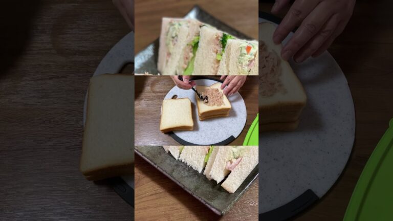 マヨネーズは使わないツナサンド／残りのポテトサラダでサンドイッチ／食パンレシピ／
