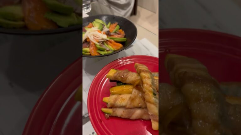 ズッキーニに豚バラ巻いて焼いただけの男飯#1人暮らし#手料理#クッキング#料理