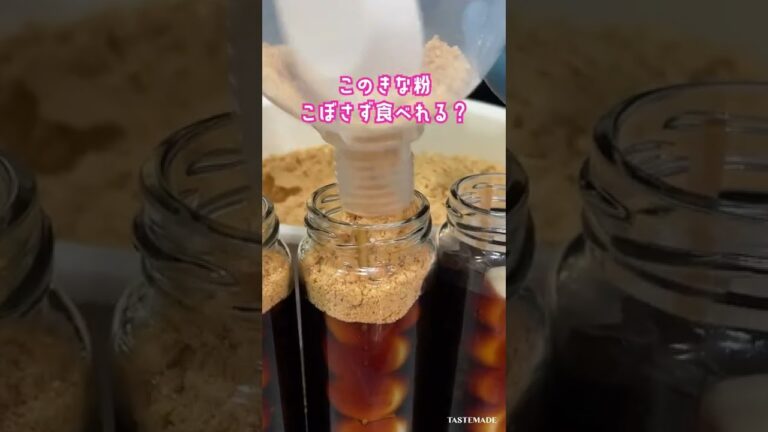 【こぼさず 食べられる？ 】みたらしきなこ団子【福岡・野間】#shorts