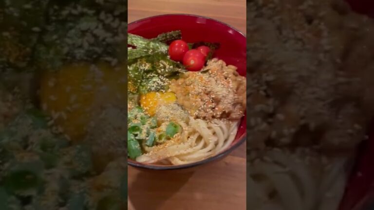 夕飯は手軽に納豆うどん。