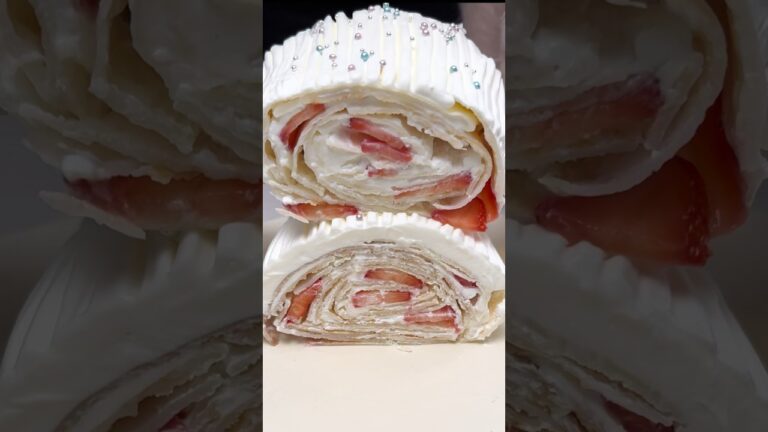 ミルクレープロールケーキ🍰世界一簡単❤️‍🔥