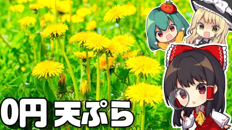 0円野草ビュッフェ！大満足☆天ぷらいくつできるかな？【料理】【ゆっくり実況】 #Shorts