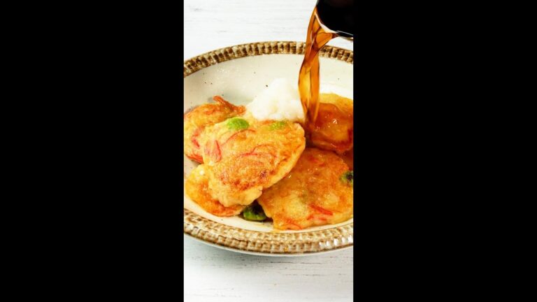 【48円の豆腐がここまで旨くなるとは♡】もちもち食感にハマる！混ぜて焼くだけの簡単おかずレシピ / Fluffy Agedashi Tofu #shorts