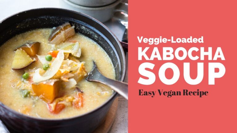 Veggie-Loaded Kabocha Soup (Vegan) | かぼちゃの豆乳スープ（ヴィーガンスープ）