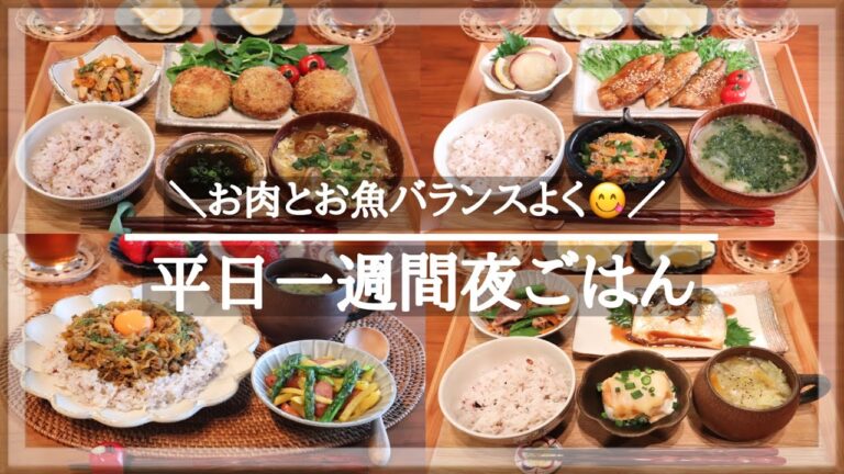 【一週間献立 #5】平日5日間の夜ごはん献立 / お買い物リスト / 毎日のご飯作り / 和食 / 料理動画