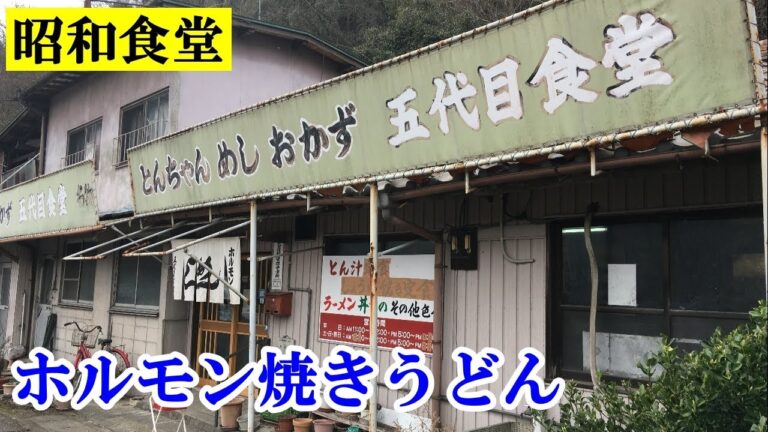 【昭和食堂】県道沿いにポツンとある廃墟に囲まれた激渋食堂「五代目食堂」でホルモン焼きうどんを食べる/食べ歩き