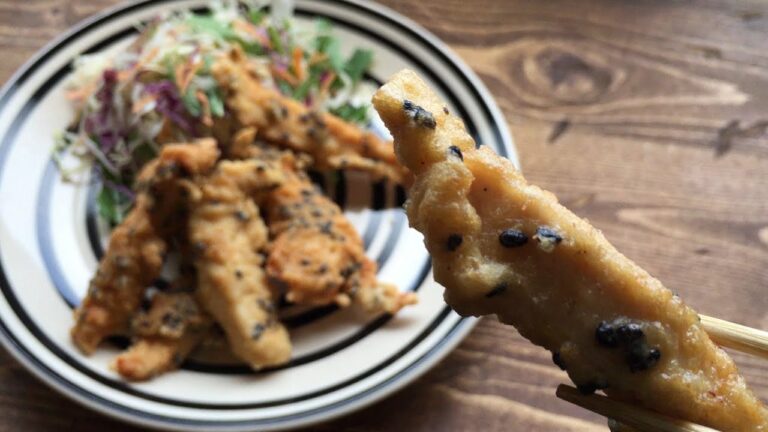 節約！簡単！ジューシー！シンプルだけど旨さ満点♪ササミのスティックゴマから揚げの作り方　How to make Fried chicken