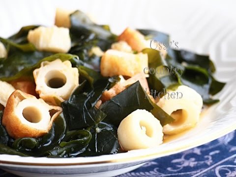 追いがつおつゆで作る竹輪とワカメの煮浸し
