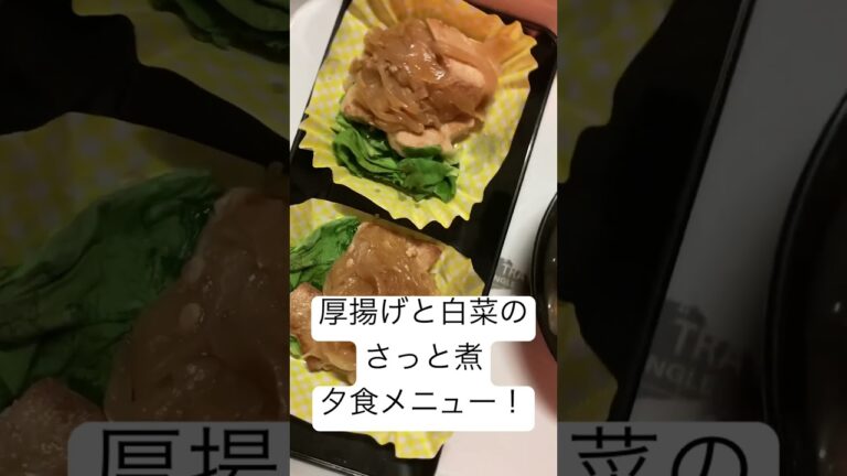 厚揚げと白菜のさっと煮（糖質2.3g/61kcal）&めかじきのしょうが焼き（糖質8.9g/267kcal）2023/7月6日