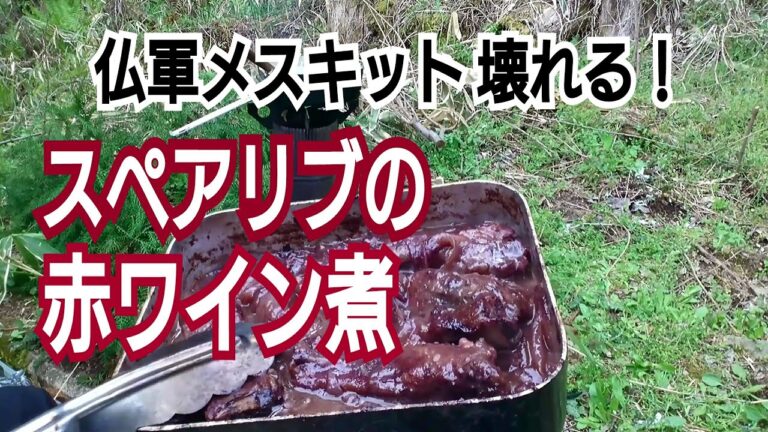 【悲劇】フランス軍メスキット壊れる(涙)  スペアリブの赤ワイン煮