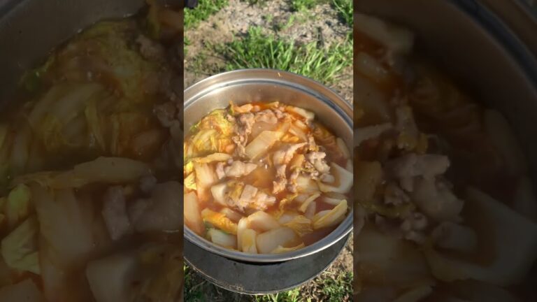 農家が畑で作るチゲ鍋が美味すぎる【まかない】