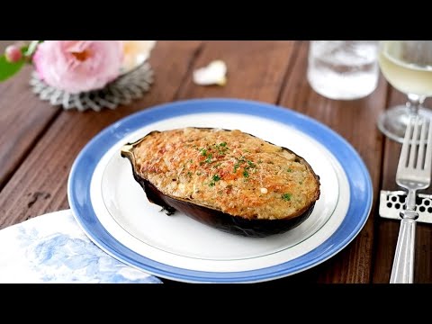 【レンジとトースターで】なすの詰め物◆◆Stuffed Eggplant◆◆