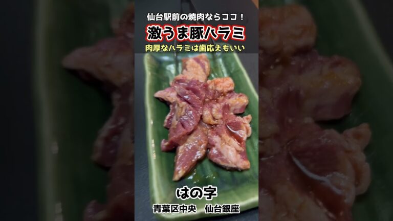 【仙台の焼肉】はの字さんの豚ハラミは牛肉と勘違いしそうなくらい旨味たっぷりで絶品！！