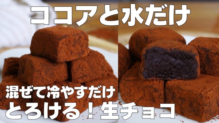 【材料3つ】ココアと水だけ！ココア生チョコ作り方！ / 【syun cooking】