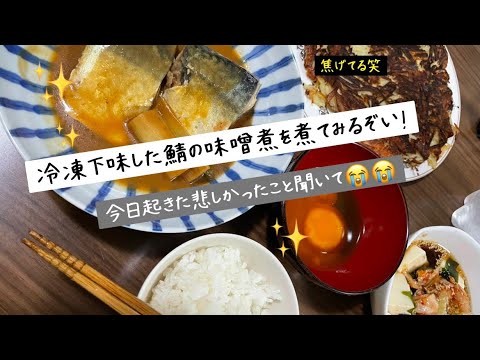 冷凍下味した鯖の味噌煮を煮てみるぞい！