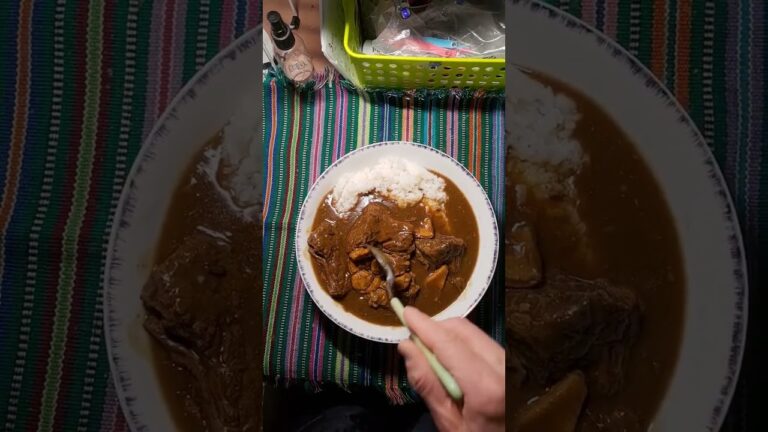 【カレー第五弾】圧力鍋でトロトロになった牛もも肉と牛もつのカレーを食べていきます