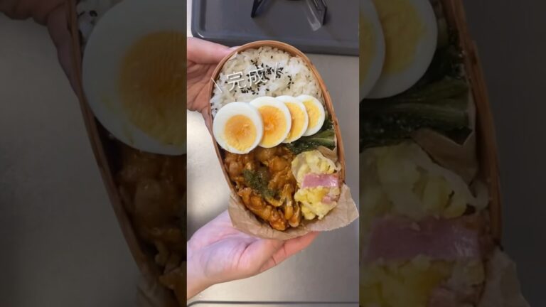 【みんなお弁当何分で作る？】ポークチャップ🍱 #同棲ご飯 #毎日ご飯 #おべんとう #毎日弁当 #お弁当詰め#わっぱ弁当