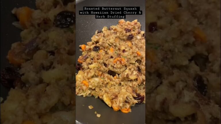 Roasted Butternut Squash with Hawaiian Dried Cherry & Herb Stuffing