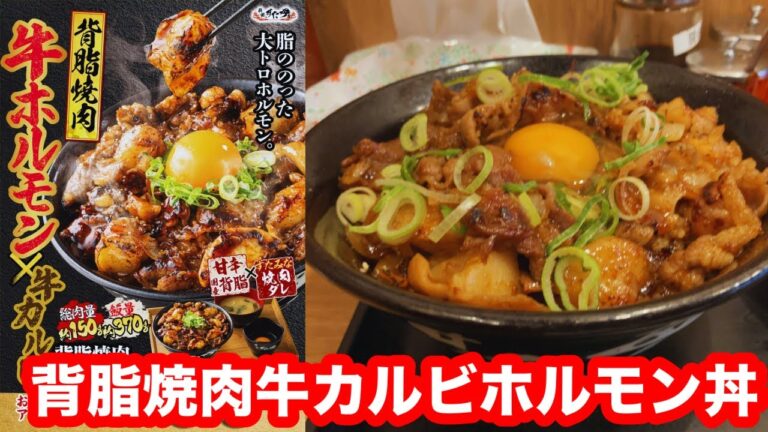 総重量500g超えのボリューム満点丼！伝説のすた丼屋 背脂焼肉牛カルビホルモン丼