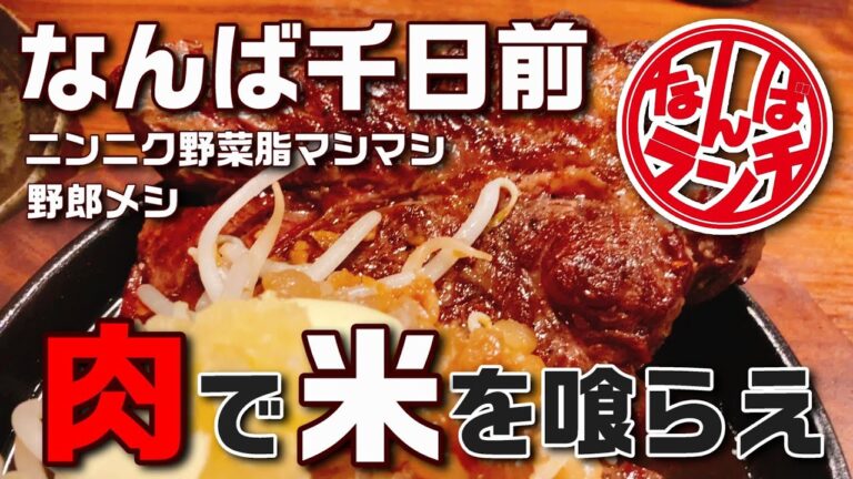 赤身肉の塊をニンニク背脂でがっつりいただく【なんばランチ 千日前 肉で米を喰らえ】
