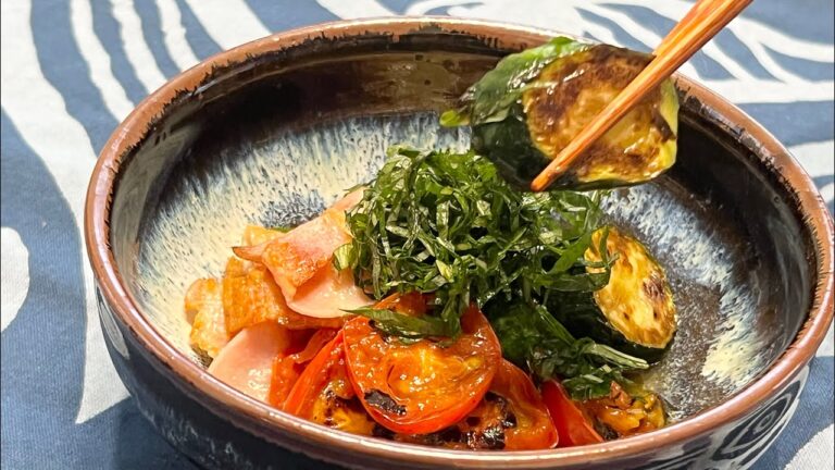 【国際中医師のレシピ】ズッキーニとミニトマトの冷製焼き浸し