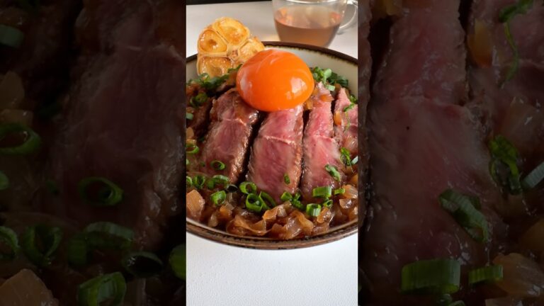 牛ステーキミスジ丼作った結果ww #shorts