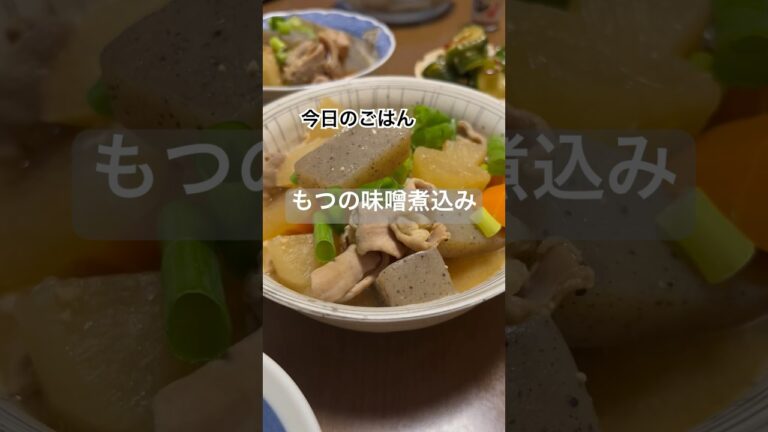 今日のごはん。もつの味噌煮込み#shorts #簡単レシピ #料理