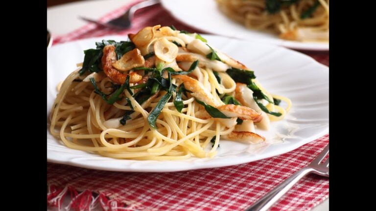 竹輪とニラのペペジャポネーゼスパゲッティSpaghetti aglio olio e pepe giapponese